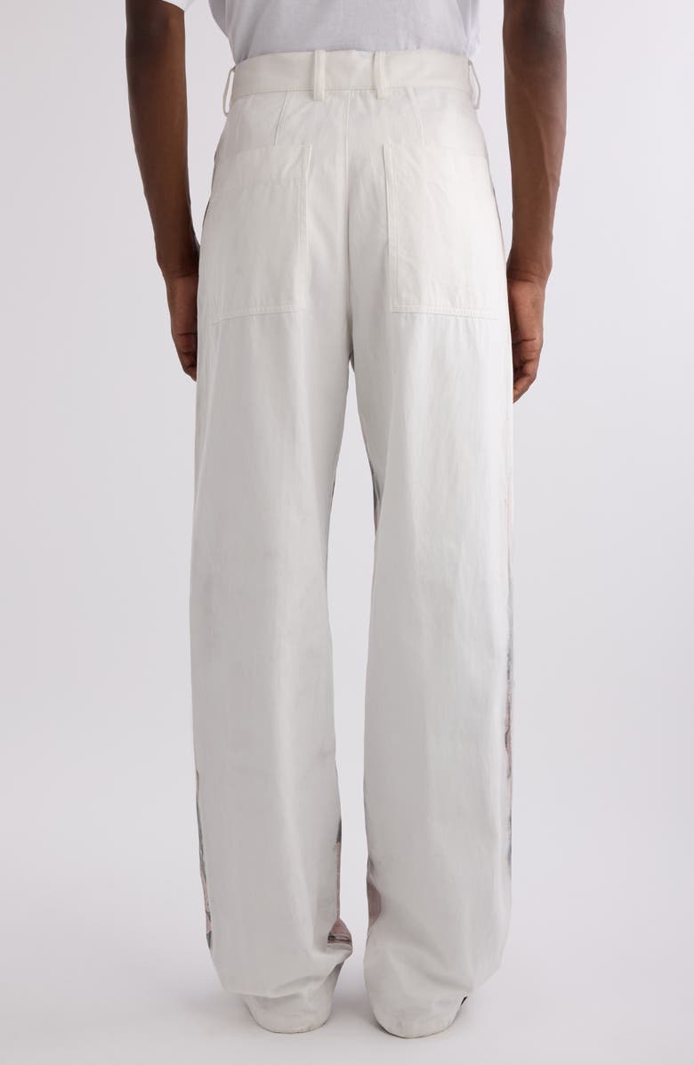 Dries Van Noten Pynam Floral & Solid Straight Leg Pants, Alternate, color, Dessin A