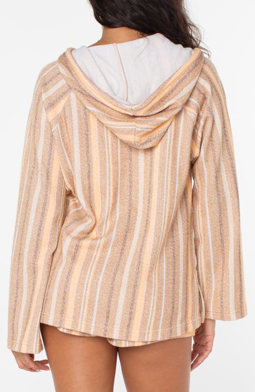 Roxy Wild & Free Stripe Baja Hoodie In Brown