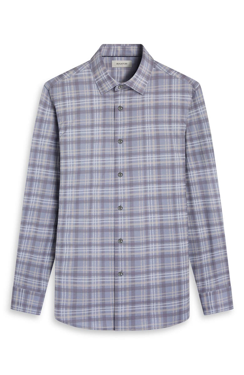 Bugatchi Jules OoohCotton<sup>®</sup> Plaid Button-Up Shirt, Alternate, color, Cement