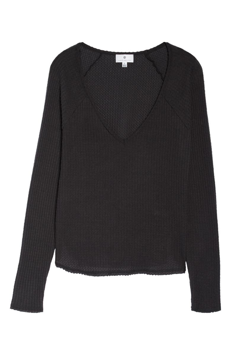 Socialite Waffle V-Neck Top, Alternate, color,