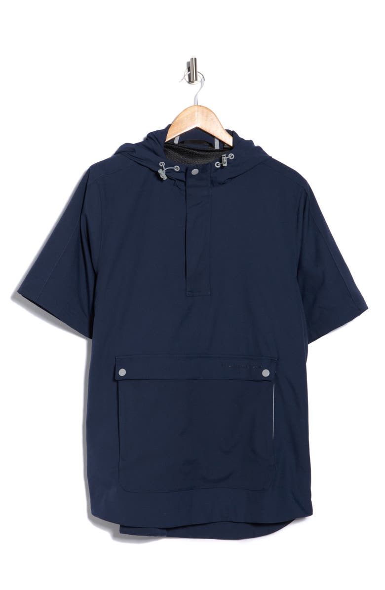 TravisMathew Sport Mode Short Sleeve Hoodie, Alternate, color, Total Eclipse