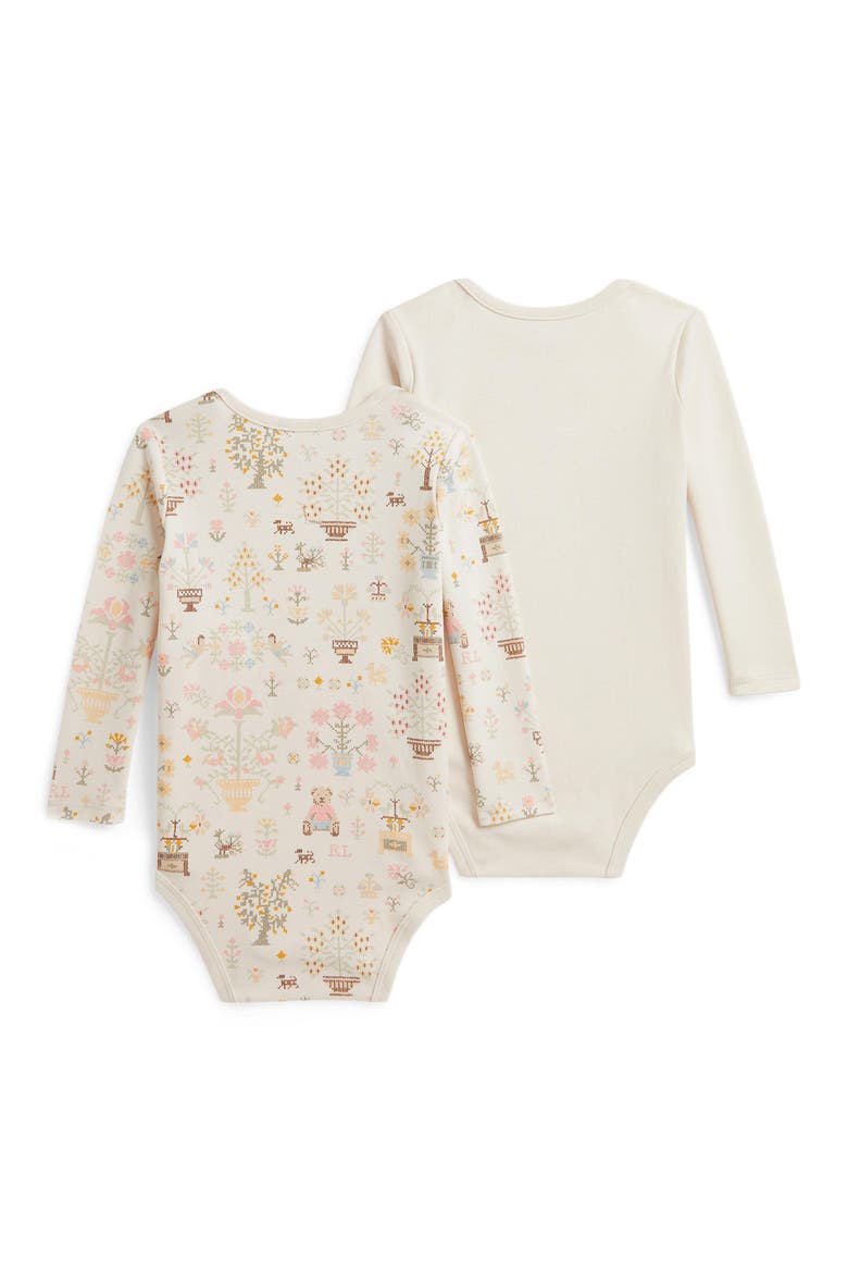 Kids' 2-Pack Petite Point Baby Bear Bodysuits, Alternate, color, PETITE POINT BABY BEAR