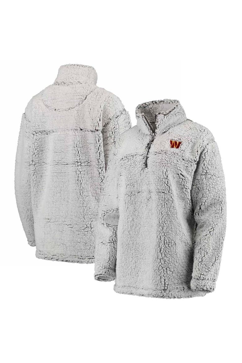 Women's G-III 4Her by Carl Banks Gray Washington Commanders Sherpa Quarter-Zip Jacket, Main, color, Gray