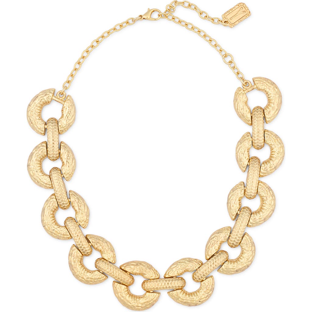 Karine Sultan Textured Link Collar Necklace In Gold