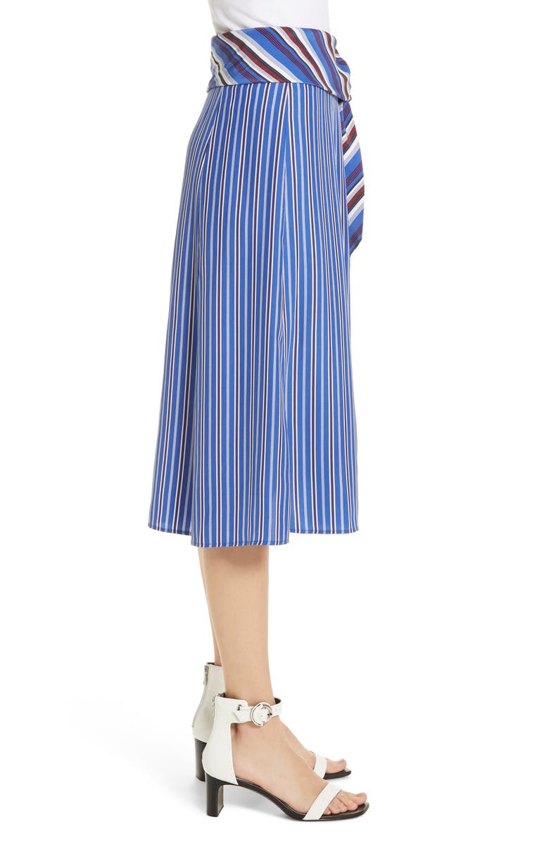 rag & bone Felix Stripe Silk Skirt, Alternate, color, 