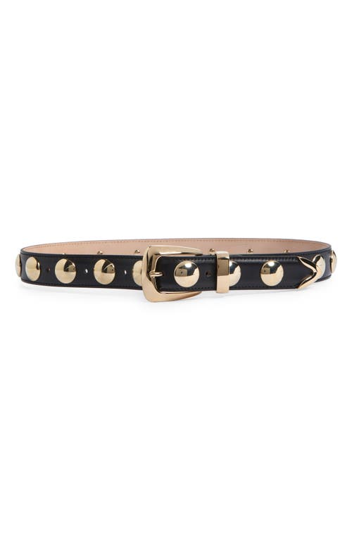 Khaite Benny Studded Leather Belt In Black