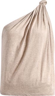 Reformation Harvey Knotted One-Shoulder Knit Top