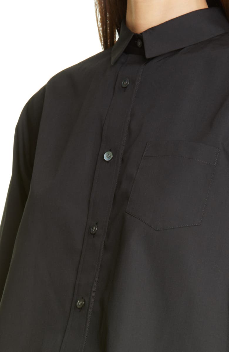 Sacai Contrast Pleat Back Shirt, Alternate, color,