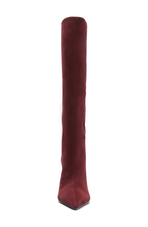 Schutz Ellen Up Pointed Toe Boot In Burgundy