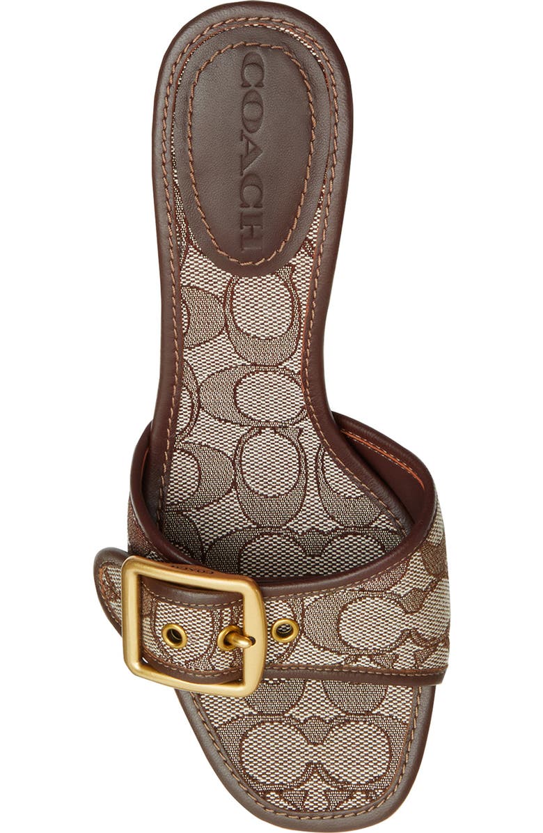 COACH Margot Signature Jacquard Slide Sandal, Alternate, color, Oak/ Maple