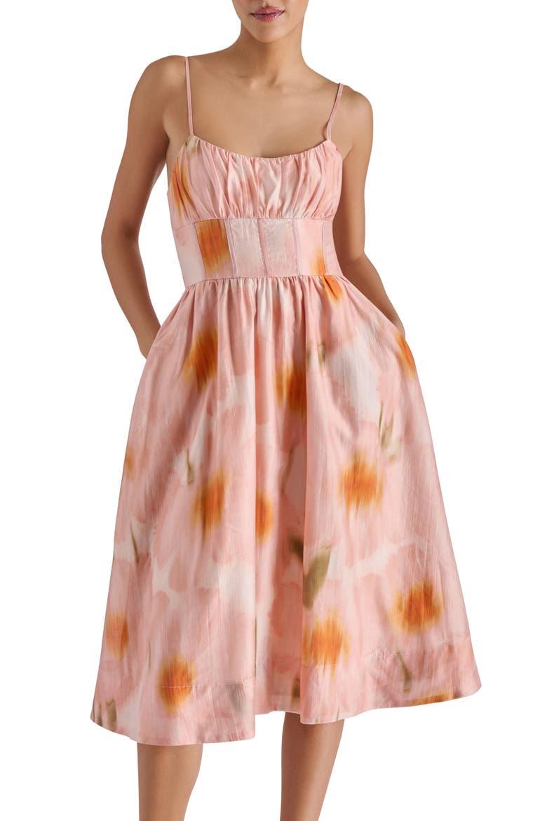 Bondi Ikat Print Fit & Flare Dress, Alternate, color, LYCHEE