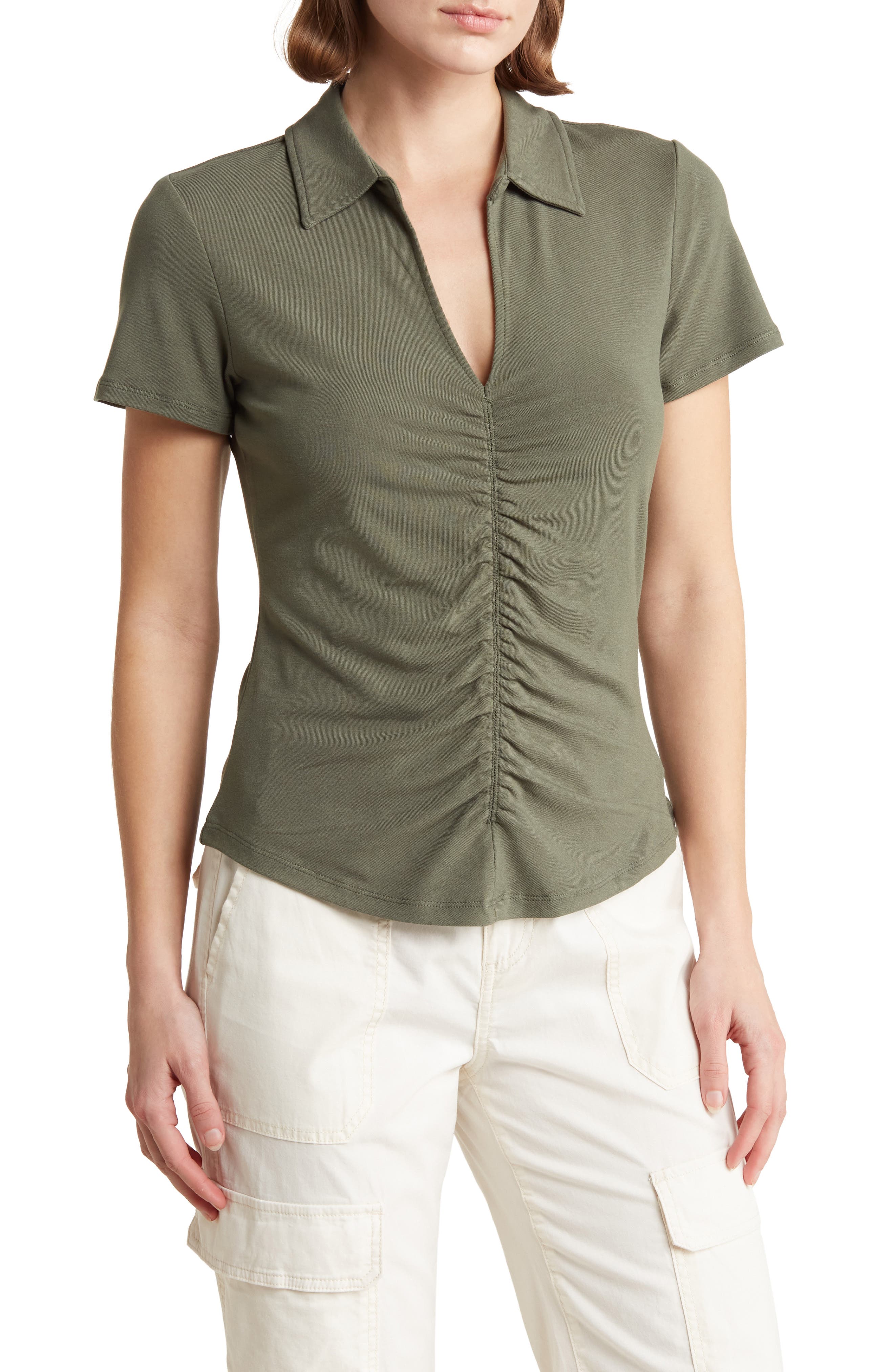 Sanctuary Ruched Short Sleeve Top (Women) | Nordstromrack