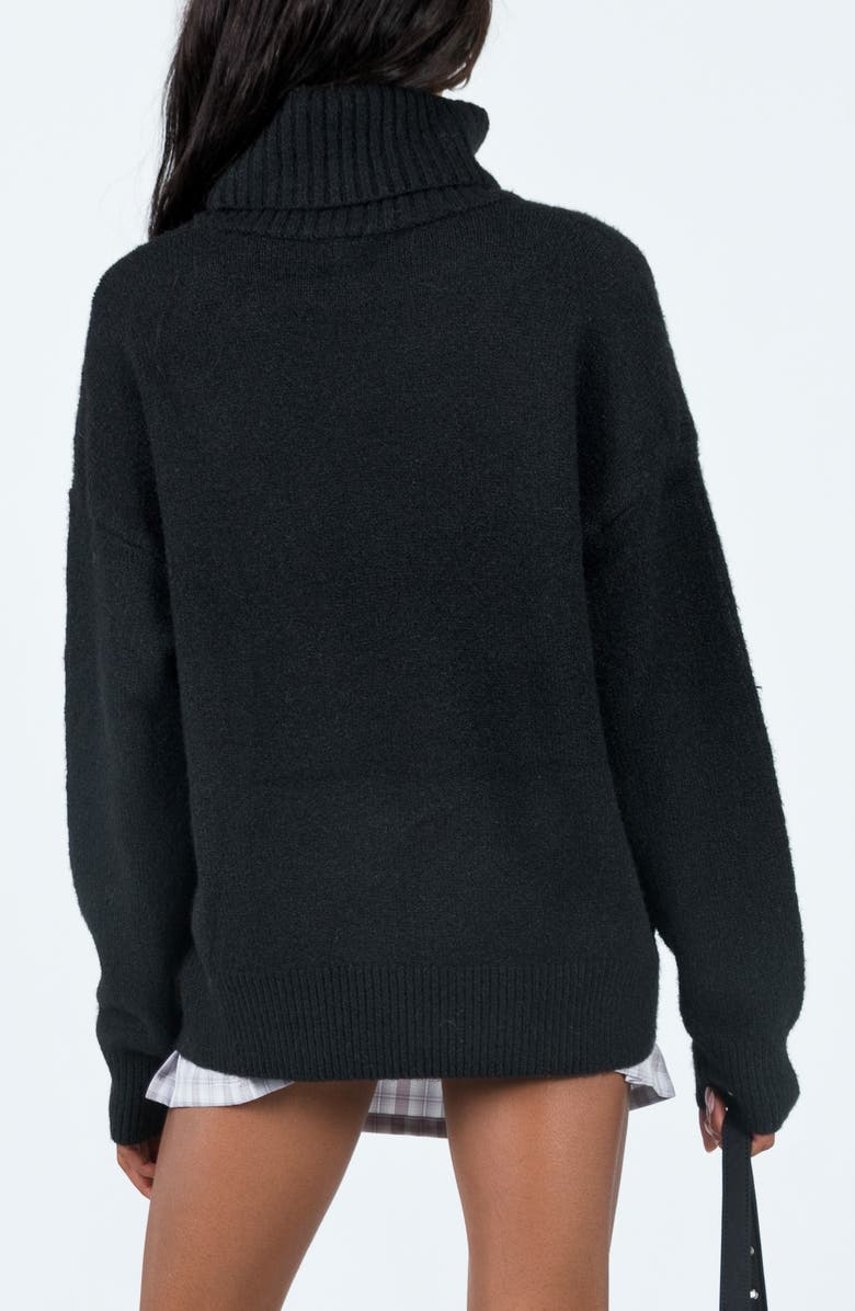 Princess Polly Oswin Turtleneck Sweater, Alternate, color, Black