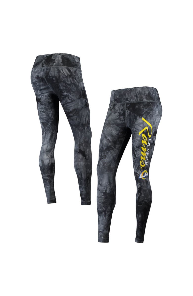 CONCEPTS SPORT Women's Concepts Sport Black Los Angeles Rams Burst Tie Dye Leggings, Main, color, 