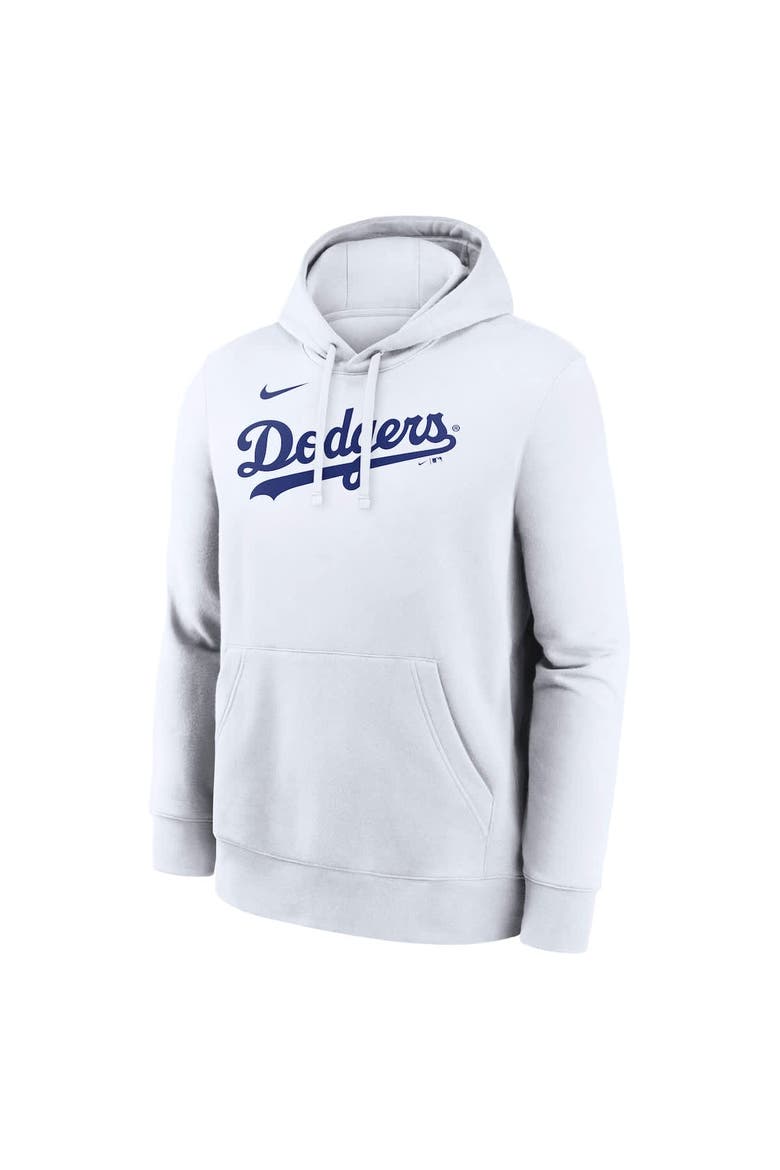 Men's Nike White Los Angeles Dodgers Dri-Fit Club Hoodie, Alternate, color, White