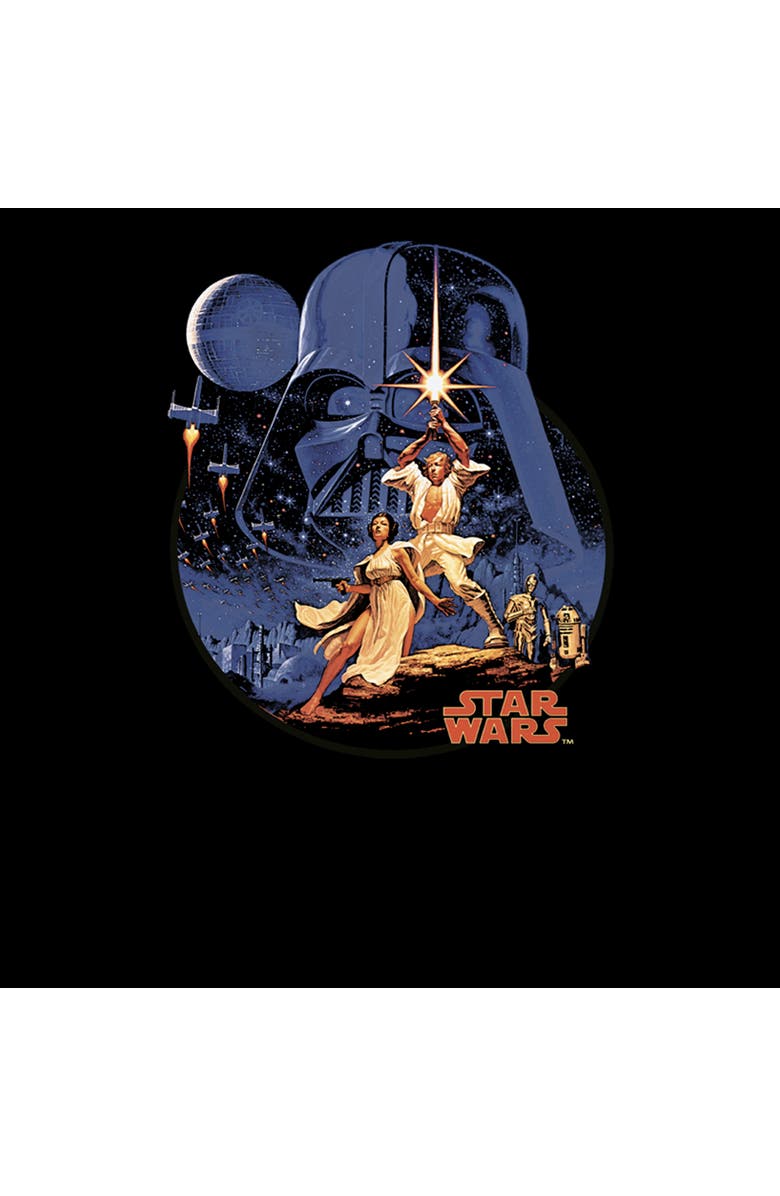 Star Wars Men's Star Wars Vintage Art Graphic T-Shirt, Alternate, color, Black