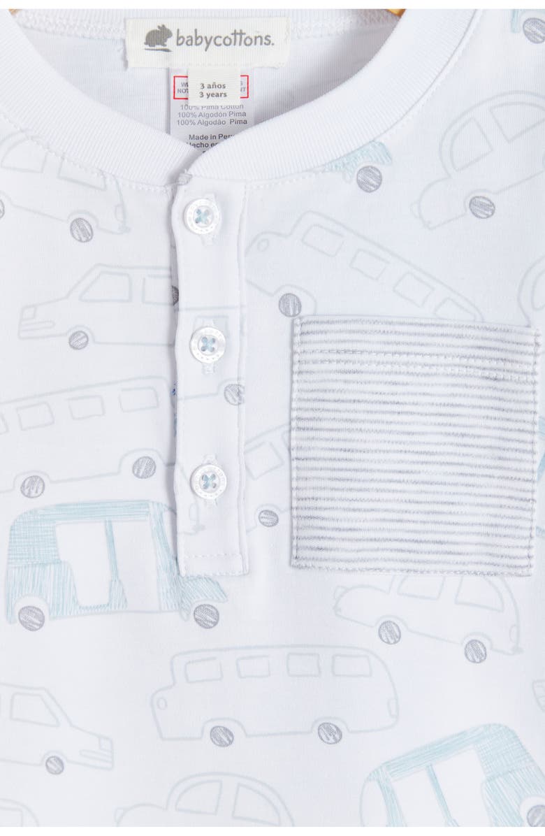 Babycottons Premium Peruvian Pima Cotton Tuc Short Tee & Short Pajama Set for Big Kid, Alternate, color, Full Print