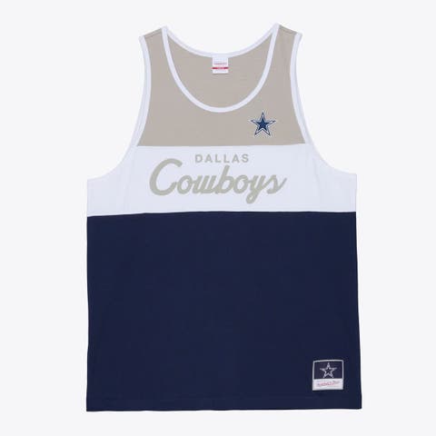 Men's Mitchell & Ness  Navy/Silver Dallas Cowboys Head Coach Tank Top