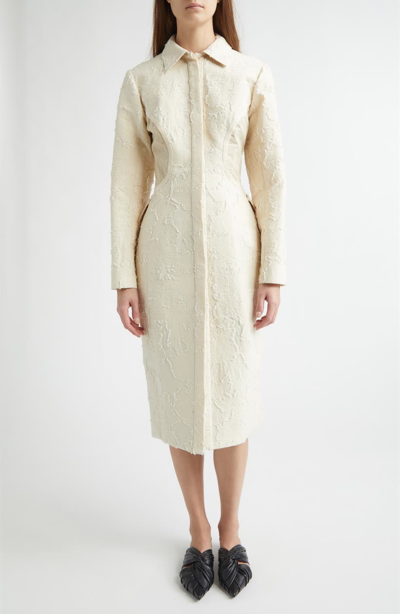 Meruert Tolegen Floral Jacquard Cocoon Coat, Main, color, Cotton Jacquard