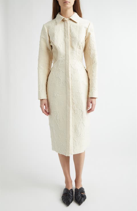 Floral Jacquard Cocoon Coat