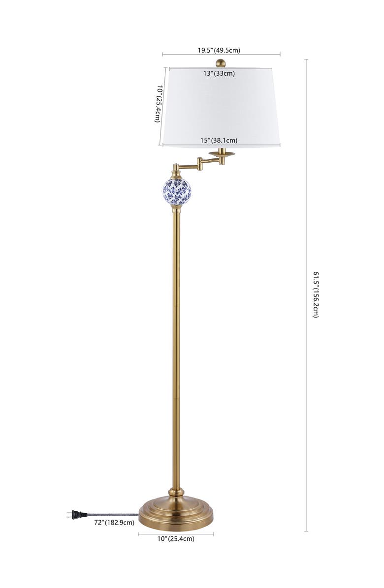 JONATHAN Y Aveiro Classic Midcentury Iron LED Floor Lamp, Main, color,