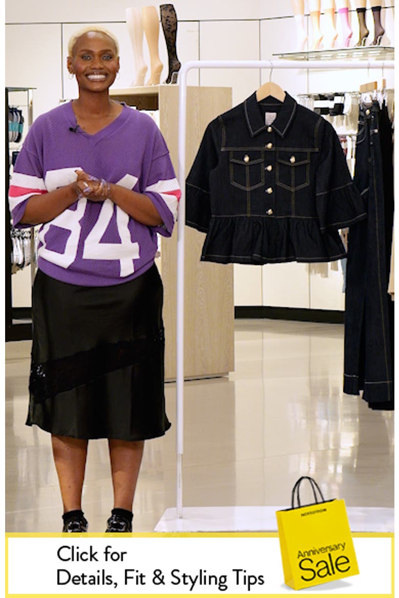Mandie Denim Peplum Shirt Jacket video