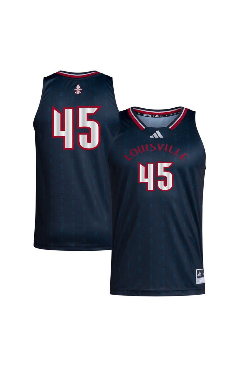 adidas Men's adidas #45 Black Louisville Cardinals Swingman Jersey, Main, color, Black