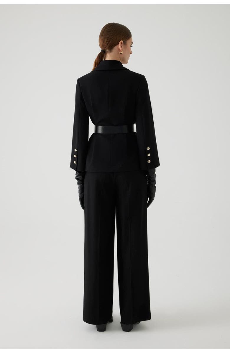 Exquise Armida Belted Jacket, Alternate, color, Black