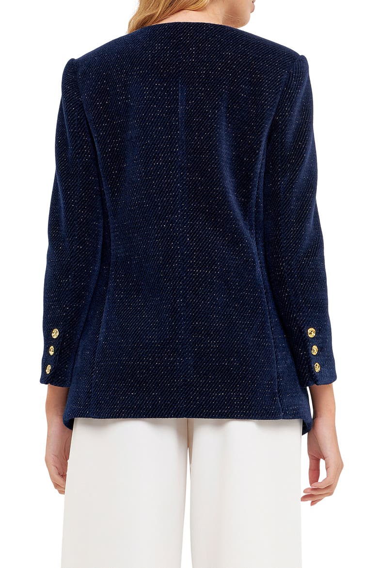Texture Metallic Double Breasted Jacket, Alternate, color, NAVY
