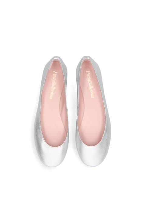 Round Toe Naked Metallic Ballet Flat