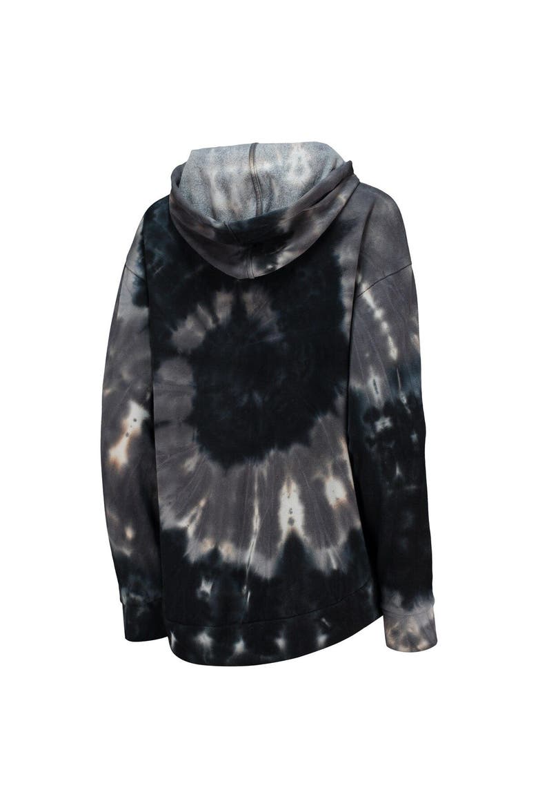 Women's Colosseum Black Clemson Tigers Slow Ride Spiral Tie-Dye Oversized Pullover Hoodie, Alternate, color, Black