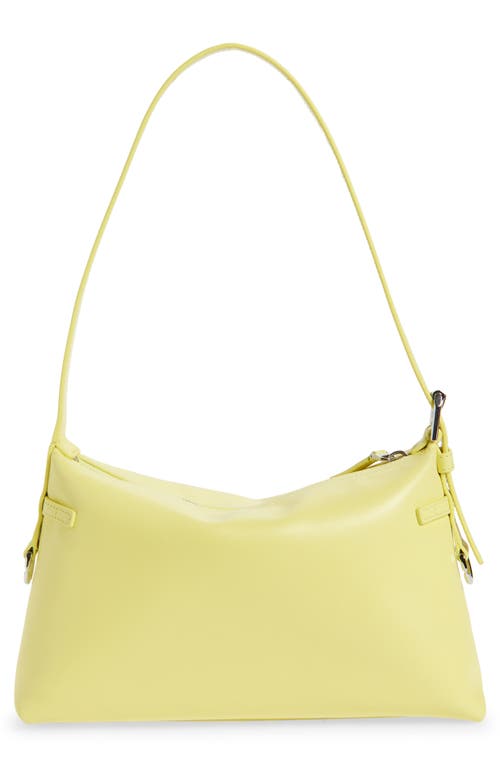 Givenchy Voyou Mini Curved Leather Shoulder Bag In Yellow