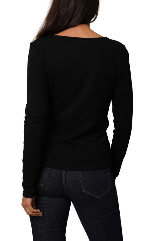 Cyrus Rhinestone Chain V-neck Top In Black