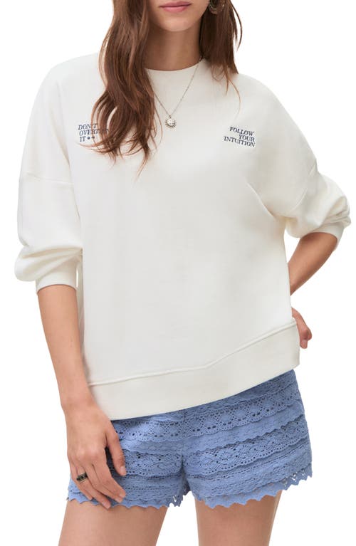 Mango Teen Oversize Embroidered Sweatshirt In White