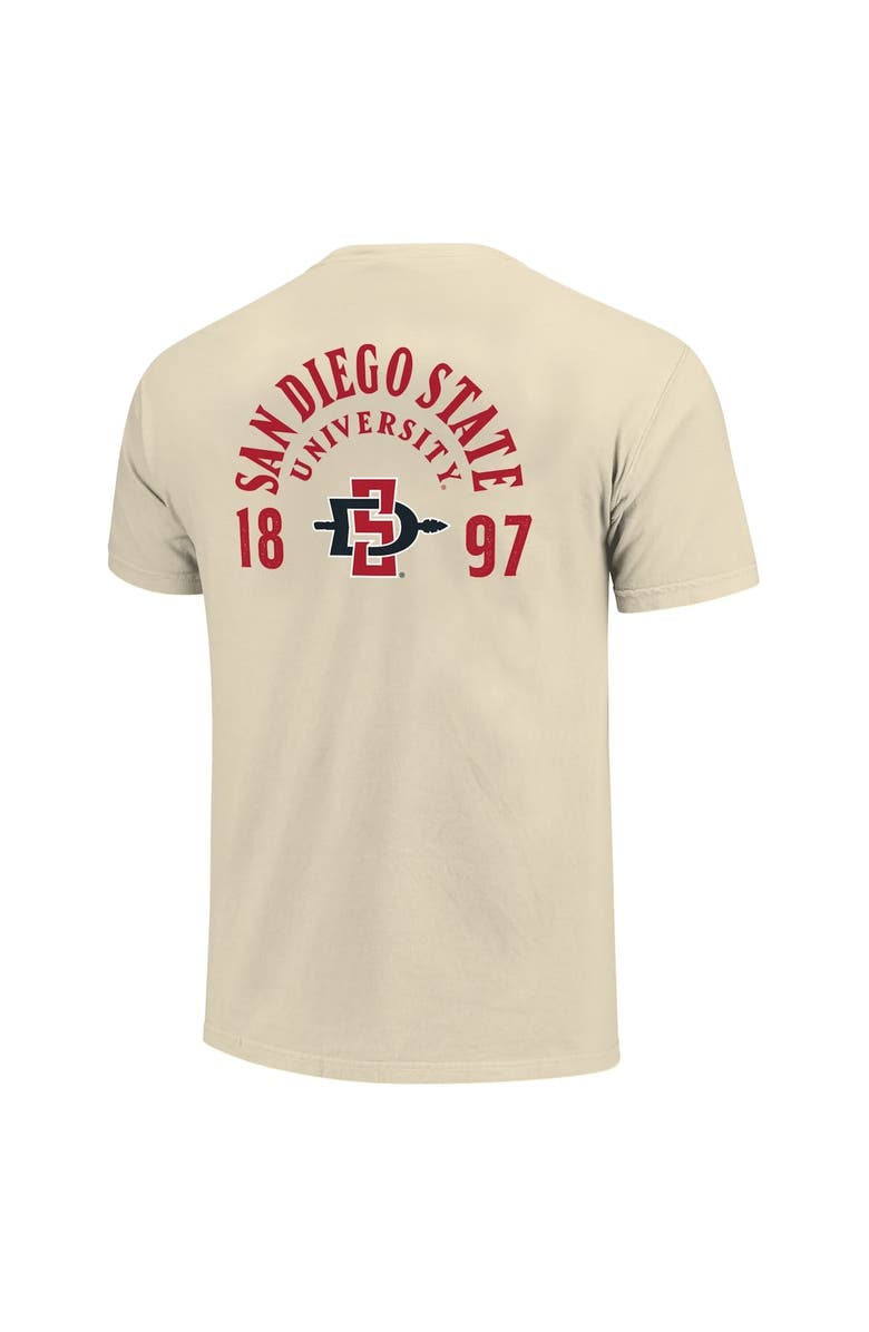 IMAGE ONE Men's Cream San Diego State Aztecs Comfort Colors Mascot Overlay T-Shirt, Alternate, color, 
