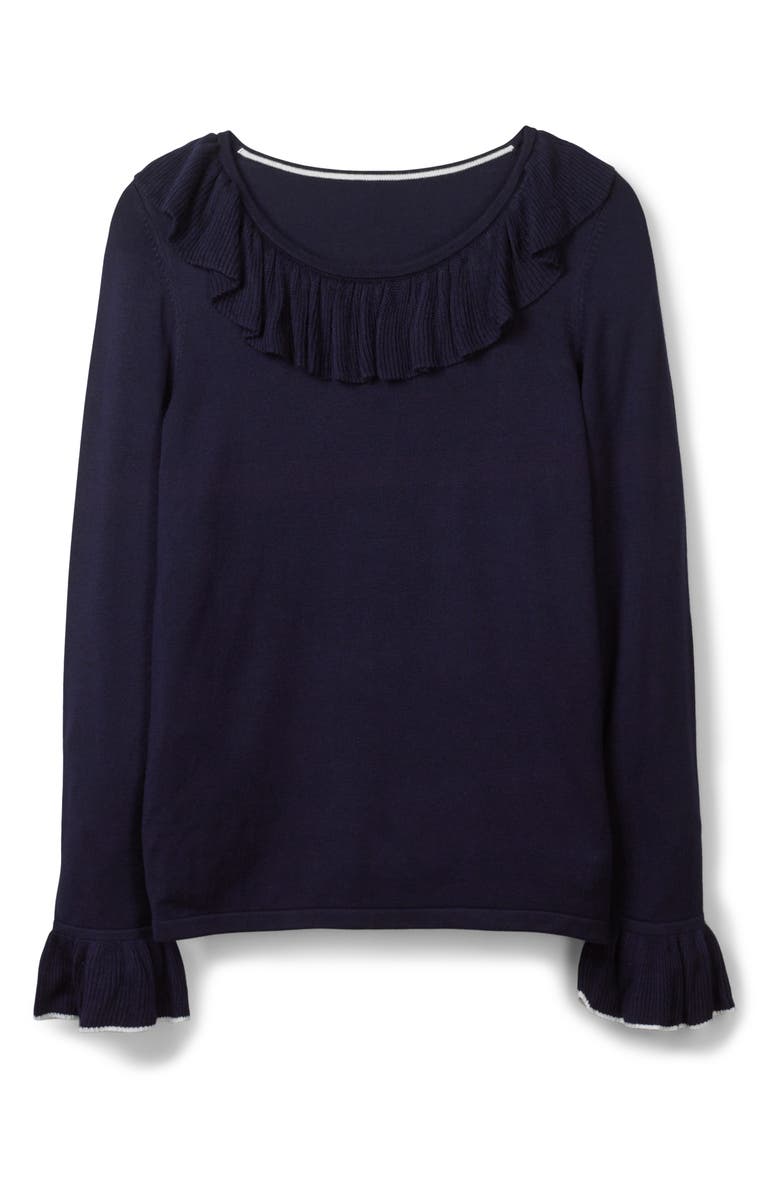 Boden Lavinia Ruffle Trim Sweater, Alternate, color, 