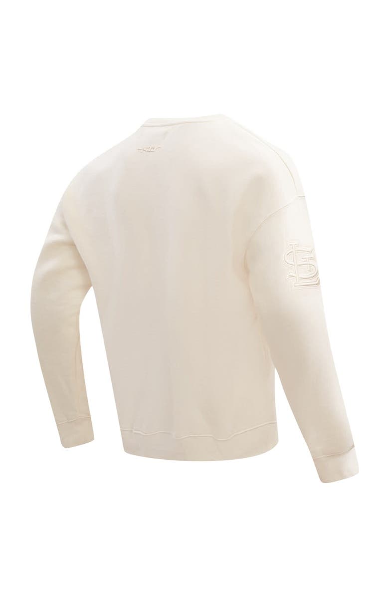 PRO STANDARD Men's Pro Standard Cream St. Louis Cardinals Neutral Drop Shoulder Pullover Sweatshirt, Alternate, color, Cream