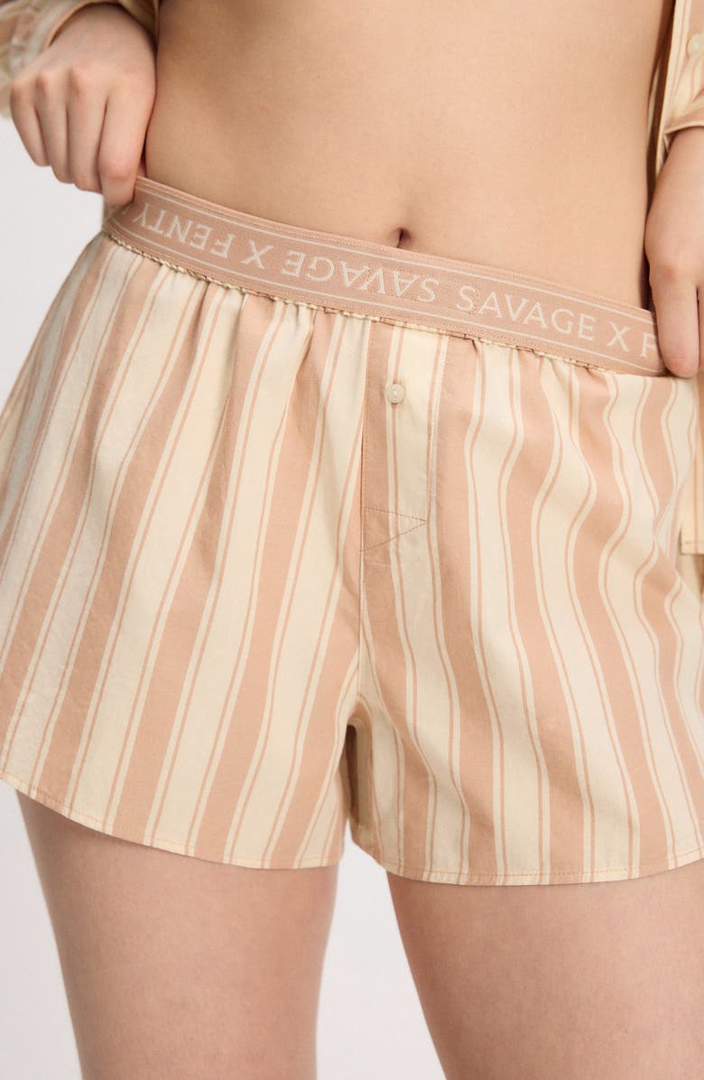 SAVAGE X FENTY Kickback Casuals Pajama Boxers, Main, color, Lowlit Beige/ Sienna