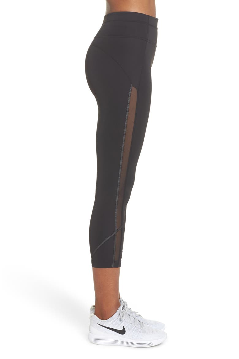 All In One Crop Leggings, Alternate, color, BLACK