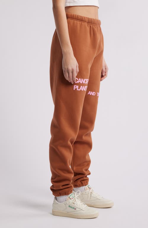 The Mayfair Group Me Day Fleece Graphic Joggers In Brown
