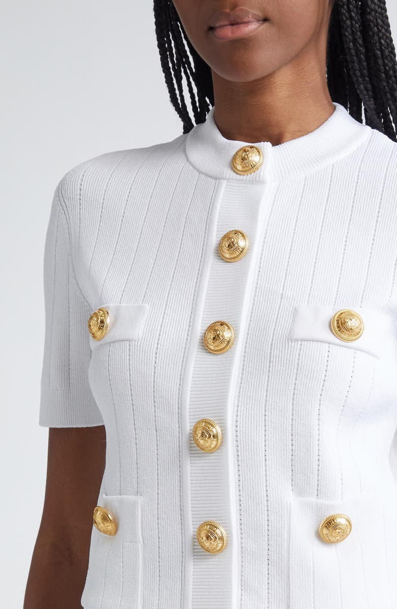 Balmain Four Pocket Cardigan, Alternate, color, 