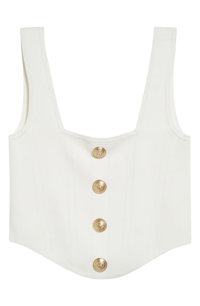 L'AGENCE Saga Square Neck Tank, Alternate, color, Ivory/ Gold