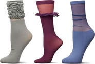MeMoi Assorted 3-Pack Crew Socks