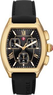 MICHELE Releve Sport Silicone Strap Watch, 45mm