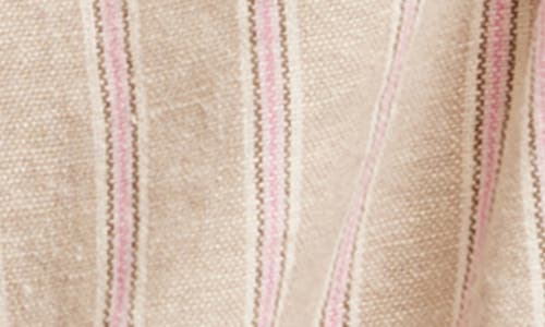 Lucky Brand Linen Blend Tie Neck Peasant Top In Neutral