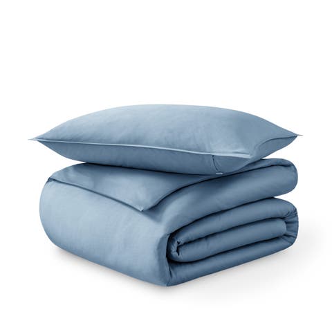 400 Thread Count Organic Cotton Sateen Duvet Cover and Sham Set