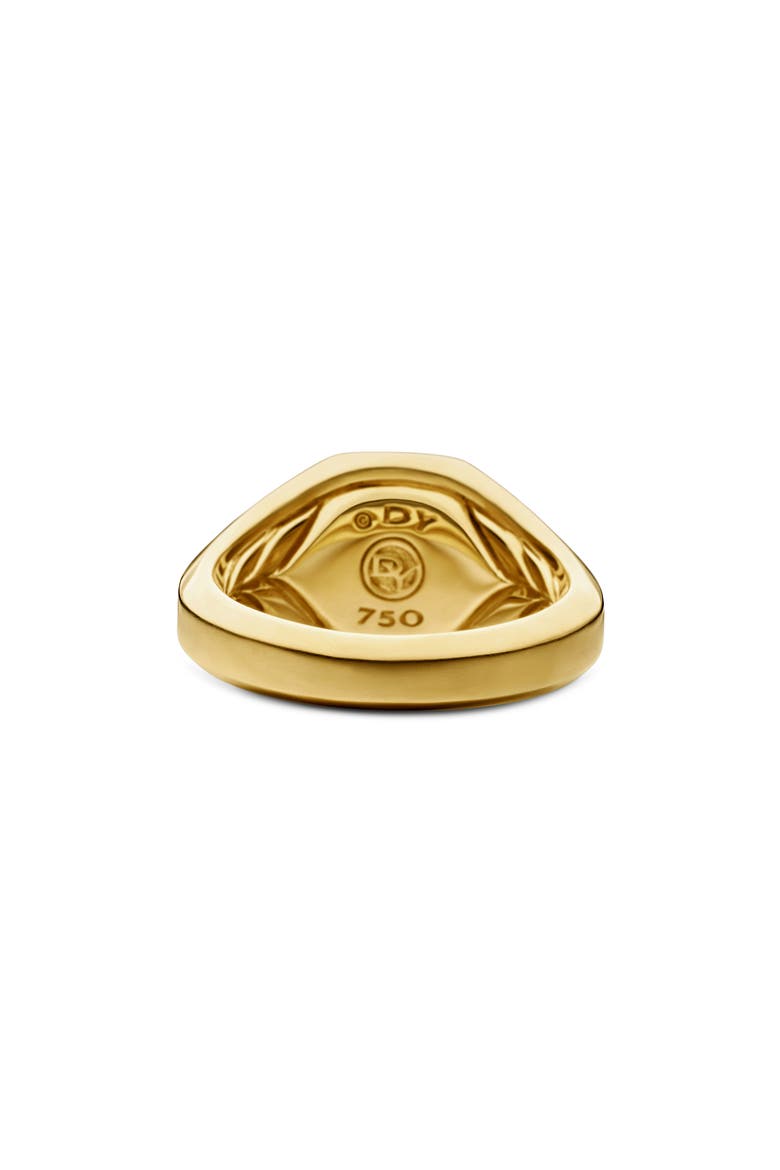 Streamline Signet Ring in 18K Yellow Gold with Turquoise, 14mm, Alternate, color, GOLD