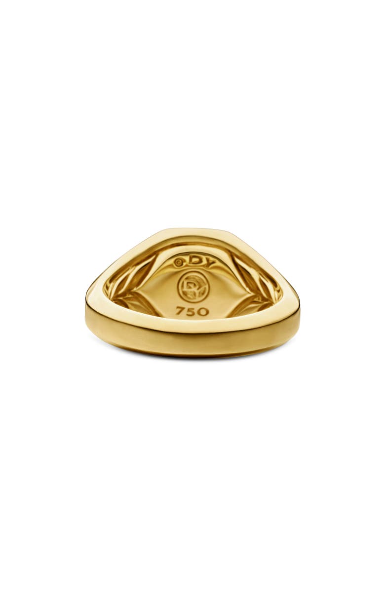 David Yurman Streamline Signet Ring in 18K Yellow Gold with Turquoise, 14mm, Alternate, color, Gold