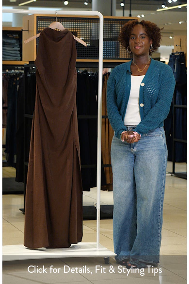 Halter Cowl Maxi Dress video