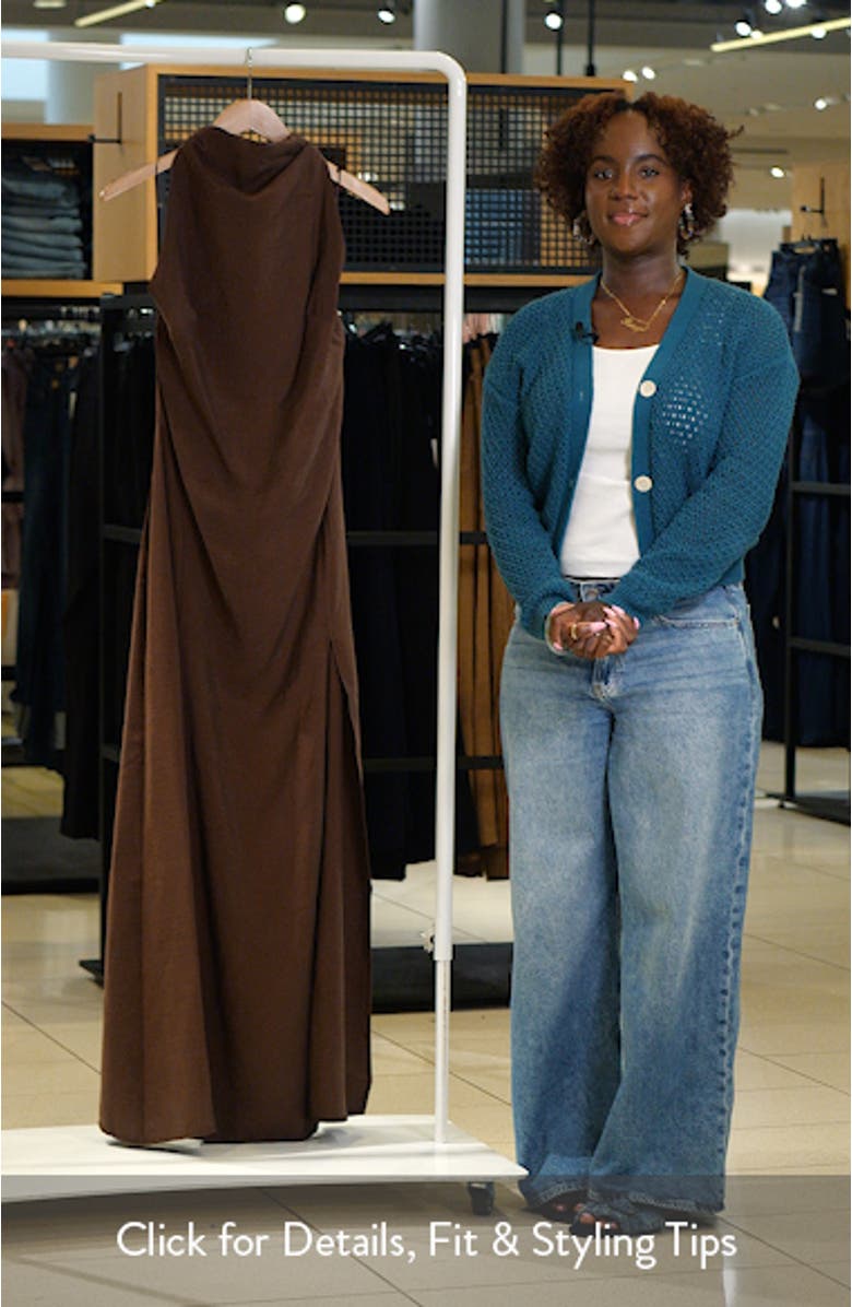 Halter Cowl Maxi Dress, sales video thumbnail